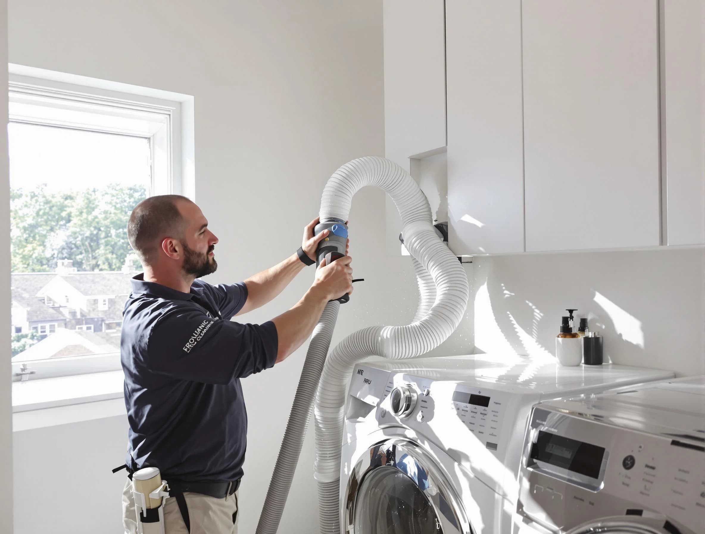 Certified Pleasant View Dryer Vent Cleaning technician performing dryer vent cleaning in Pleasant View