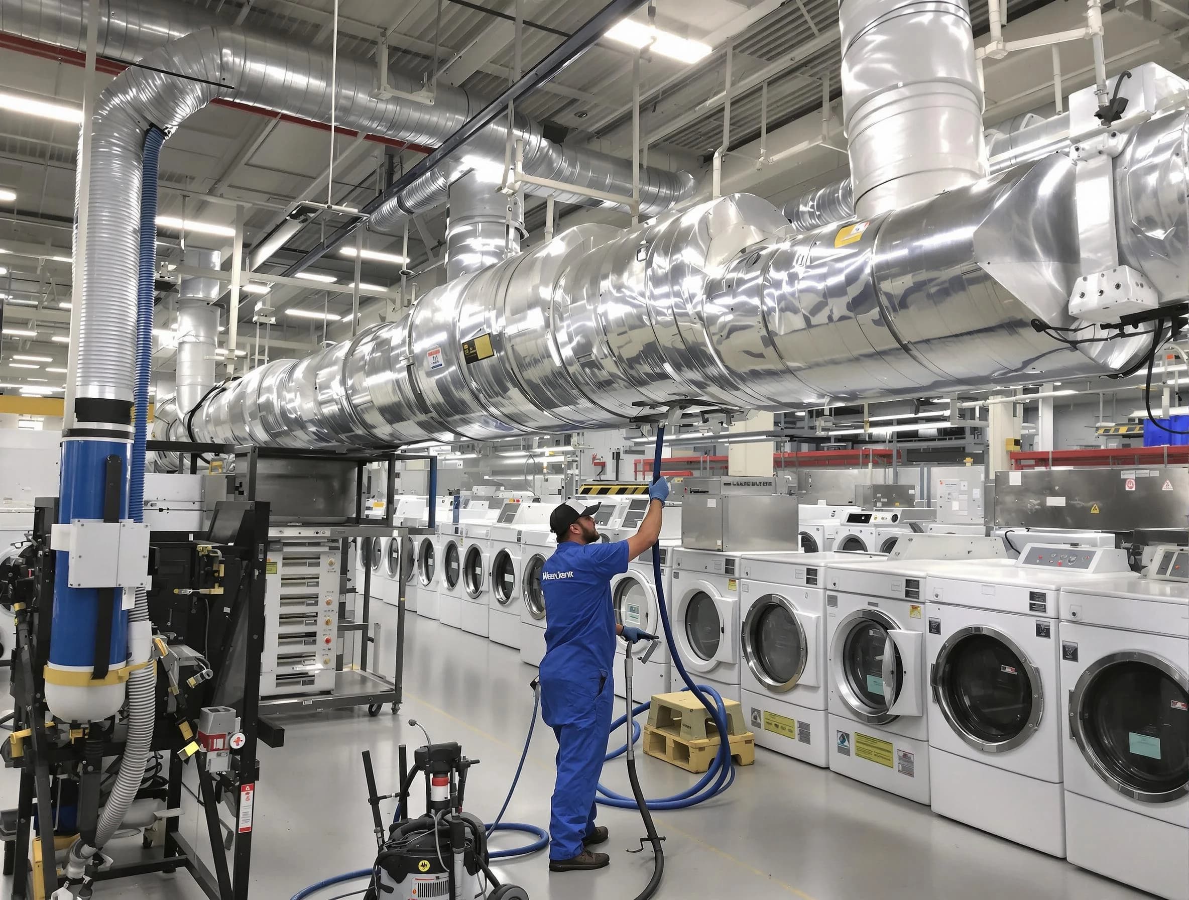 Pleasant View Dryer Vent Cleaning team performing heavy-duty industrial dryer vent cleaning in Pleasant View